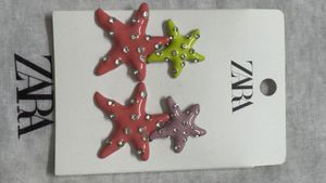 Zara Brand New Metallic Studded Star Earrings 4 NY