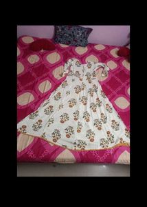White Flower Printed Kurti..