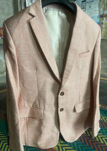Pink Herringbone Blazer