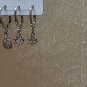 Earrings Sterling Silver Set Of 3