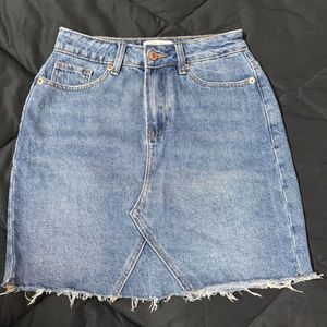 Blue denim skirt
