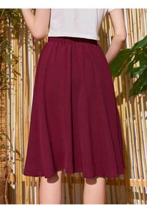 Maroon Button-Down Skirt
