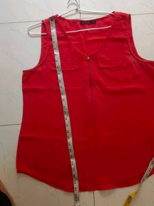 Chic Orange Sleeveless Top