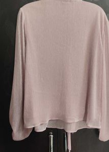 Pink Tie-Neck Blouse- 🎇 🪔 Diwali Sale