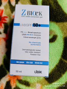 Z Block Zinc Oxide Sunscreen Gel SPF 50+