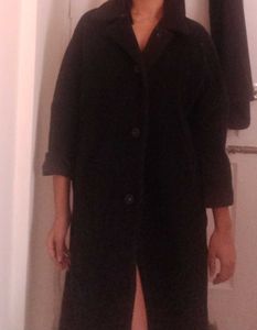 Oversized Black Wool Coat
