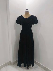 Black velvet shimmery gown
