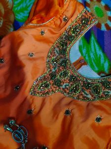 Orange Embellished Blouse