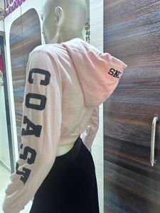 Pink Cropped Hoodie