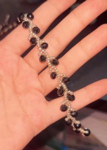 Black Crystal Beaded Bracelet🖤💙❤️