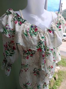 Printed Ruffle Top