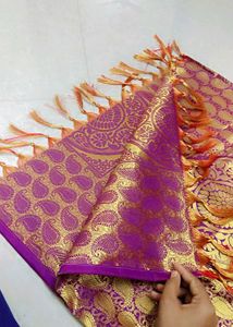Banaras Purple &amp; Gold Shirt
