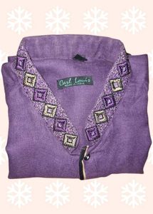 Carl Louis Purple Embroidered Polo