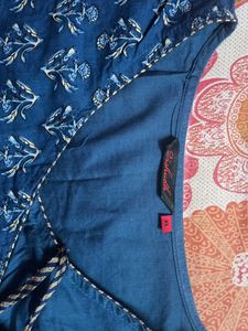 Elegant Blue Printed ANARKALI