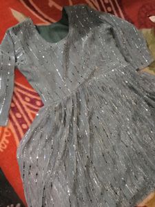 Silver Peplum Dress For Women A