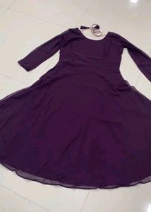Burgundy Anarkali Dress
