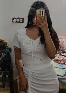 White Ruched Two-Piece Set