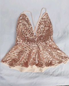 Sequin Peplum Top