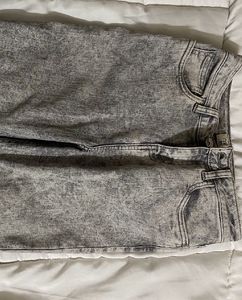 Y2K Grey Charcoal Distressed Ripped Jeans