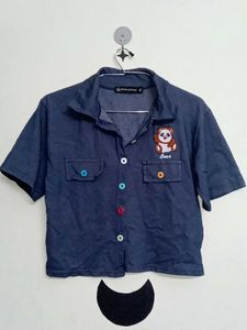 Blue Crop Tshirt
