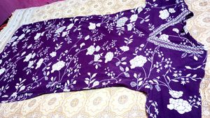 Pure Cotton Kurti Set With New Sare