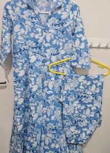 Floral Print Dress With Matching Pant