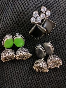 Oxidised German Silver Earrings - Unused - Combo 3