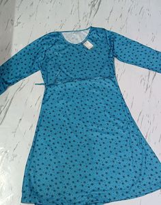 New Dress Frock Flared With Belt For Women