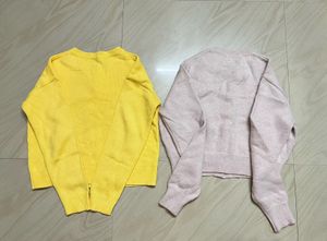 Cardigan Set - Yellow &amp; Pink