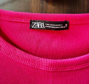 Zara Pink Sleeveless Crop Top