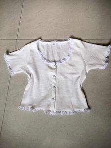 Lace Trim Crop Top