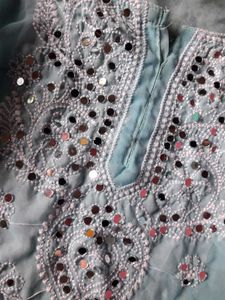 Aqua Mirror Embellished Kurti