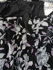 Floral Hem Midi Skirt