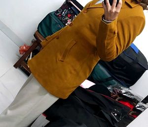 Vintage Mustard Wool Blend Coat