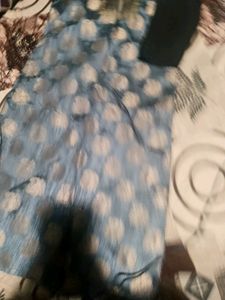 Blue &amp; Silver Polka Dot Dress