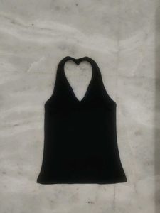 Black Halter Neck Top For Women