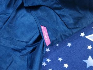 Cold Shoulder Navy Blue Kurta Sharara Set