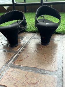 Festive Sale!Metro Black  Velvet Heels For Sale