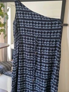 Elephant Print One Shoulder Dress