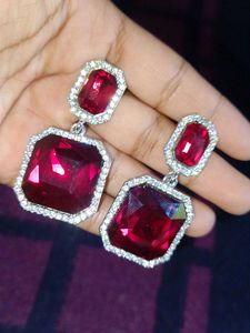 Red Gemstone Earrings