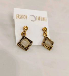 New Fashion Gold Toned Drop Earrings Set Of 2