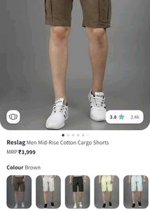Reslag Men Mid-rise Cotton Cargo Shorts