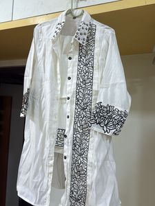White Embroidered Pant Suit