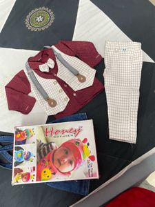 New Boys Burgundy &amp; Plaid Outfit