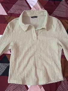 Collared Textured Top