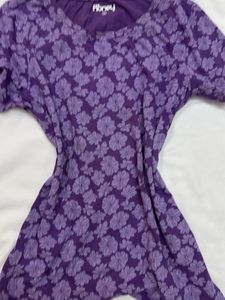 Purple Floral Print Top