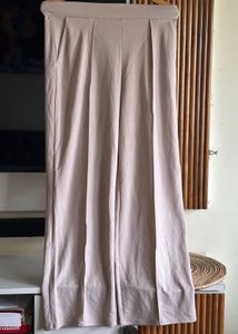Wide Leg Beige Pants, Size - 28-30
