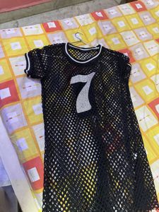 Mesh Jersey Dress with Rhinestone 7