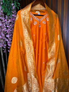 Roman Silk Orange Suit