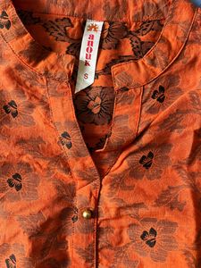 Anouk Orange And Black Embroider Kurti